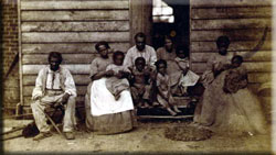 Family of slaves at the Gaines' house