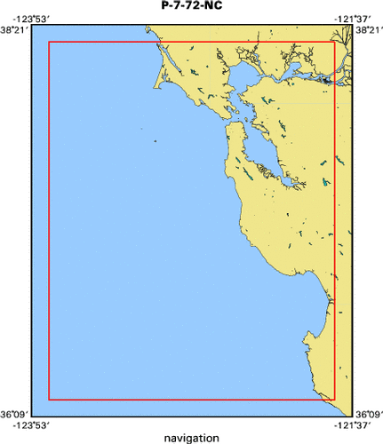 P-7-72-NC map of where navigation equipment operated