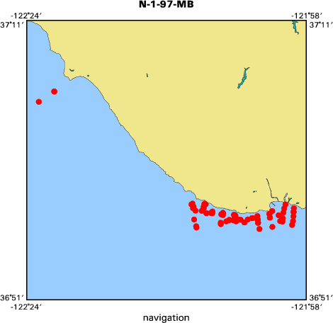 N-1-97-MB map of where navigation equipment operated