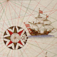 detail of compass rose and ship