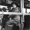 Thumbnail image of  "Emma Goldman on a Street Car, 1917 (Recent gelatin silver print from original glass 
          negative)"