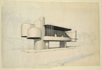 Paul Rudolph, architect. Managers office, parking garage, New Haven, Connecticut