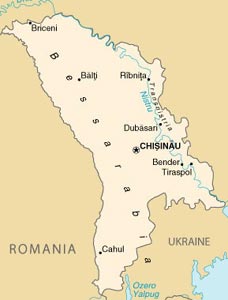 Map of Moldova, courtesy of The World Factbook