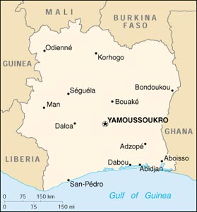 image: Map of Cote d Ivoire