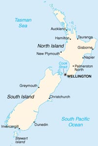 Map of New Zealand