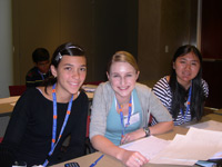 Farish Jerman (middle student) Mariana-Marcuse Gonzalez (far right) and Ting Gou (far left)