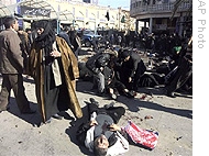 Aftermath of the suicide blast at the shrine of Imam Mousa al-Kazim in Baghdad, 04 Jan 2009