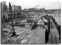 Construction of Upper St. Anthony Falls Lock and Dam.