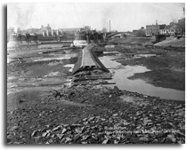 Upper Mississippi River in Minneapolis before the building of Upper St. Anthony Falls Lock and Dam.