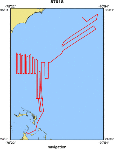 87018 map of where navigation equipment operated