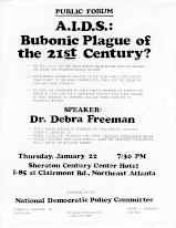 National Democratic Party Committee (Lyndon Larouche), A.I.D.S.: Bubonic Plague of the 21st Century, broadside, Atlanta, Georgia, c. 1992, 27.8 x 21.7 cm.