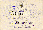 Rutgers College, Anatomy Dissecting Class, admission card, New York, 1826, 9.2 x 13 cm.