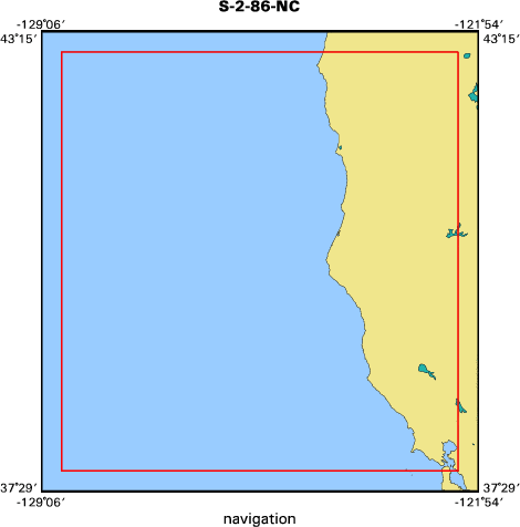 S-2-86-NC map of where navigation equipment operated