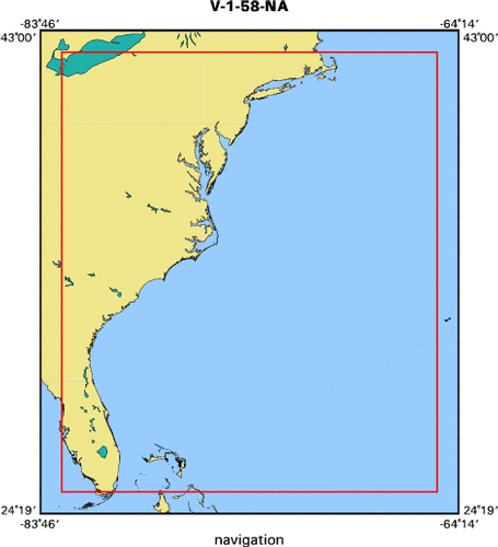 V-1-58-NA map of where navigation equipment operated