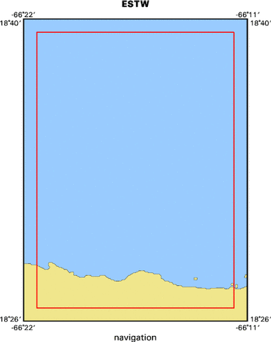 ESTW map of where navigation equipment operated