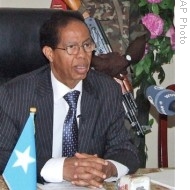 Somalia PM Nur Hassan Hussein, during a news conference in Mogadishu, Somalia, 29 Dec 2008
