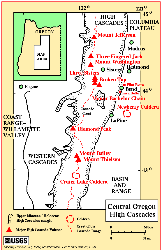 Map, Central Oregon High Cascades