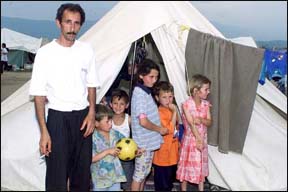 Family at Stenkovec I refugee camp