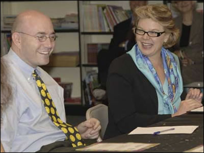 Secretary Spellings meets with Mike Feinberg, co-founder of the Knowledge Is Power Program (KIPP), in Houston, Texas.