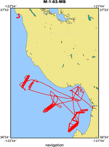 M-1-93-MB map of where navigation equipment operated