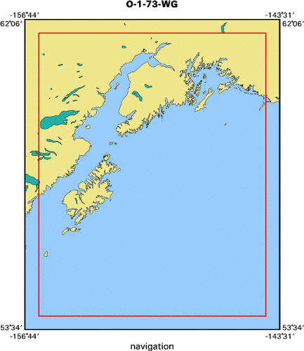 O-1-73-WG map of where navigation equipment operated