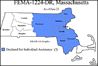 Map of Declared Counties for Disaster 1224