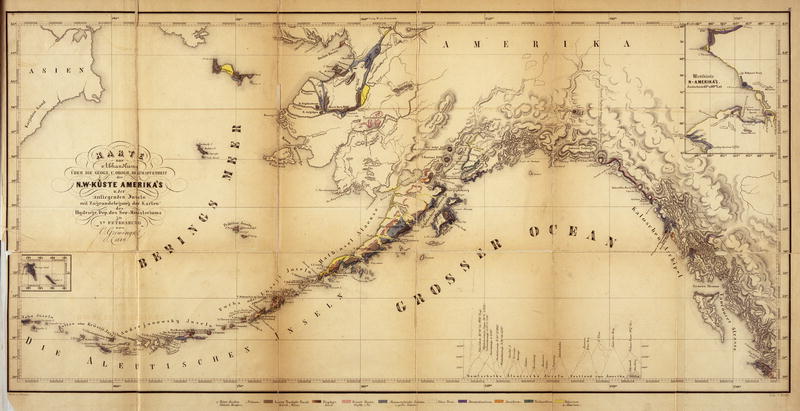 Map of Southern Alaska and Aleutian Islands