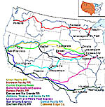 Map of railroads and transportation routes