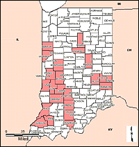 Map of Declared Counties for Disaster 1234
