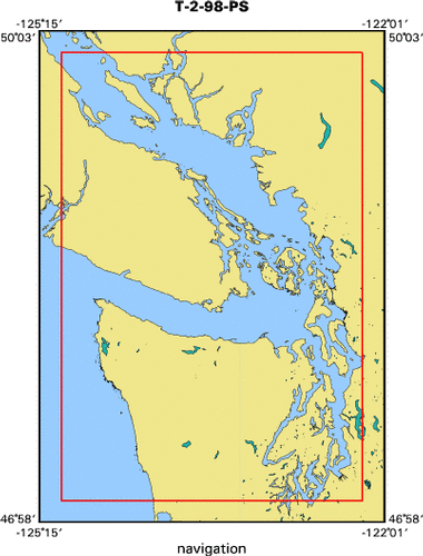 T-2-98-PS map of where navigation equipment operated