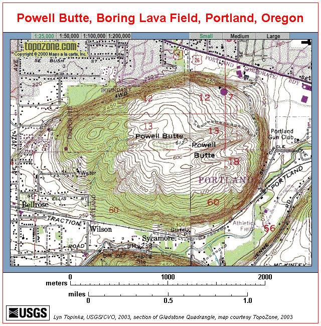 Map, Powell Butte