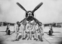 Test Pilots with P-47 Thunderbolt Fighter