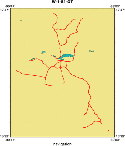 W-1-81-GT map of where navigation equipment operated