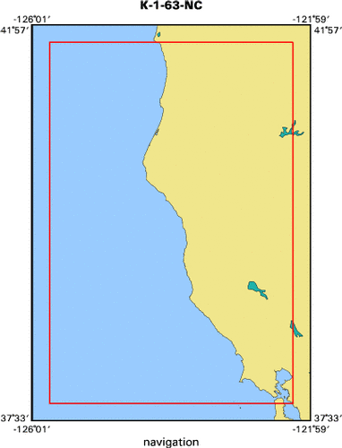 K-1-63-NC map of where navigation equipment operated