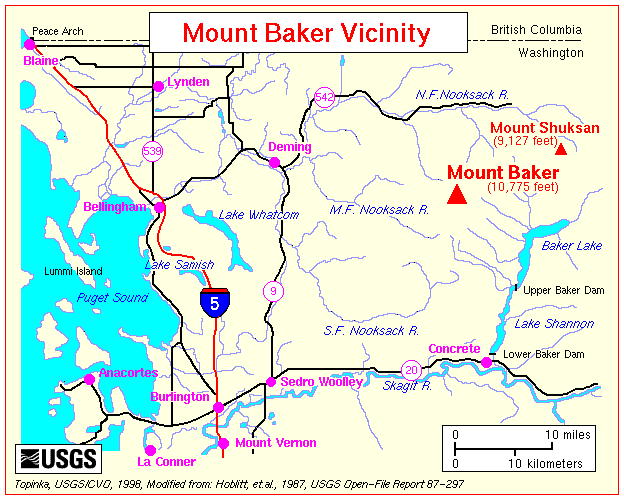 Map, Mount Baker, Washington