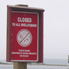 shellfish bed closure sign