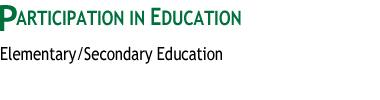 Participation in Education
: Elementary/Secondary Education
 