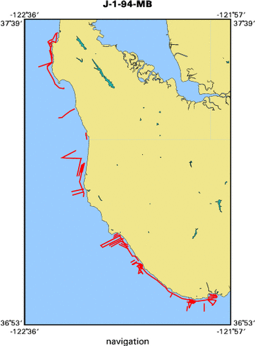 J-1-94-MB map of where navigation equipment operated