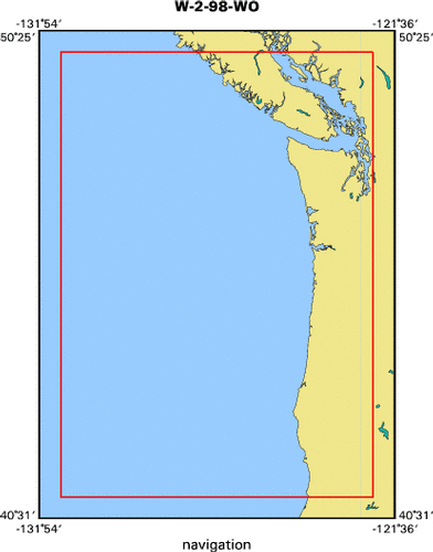 W-2-98-WO map of where navigation equipment operated