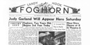 Fort Hancock Foghorn newspaper announces Judy Garland's performance in 1943