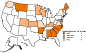 Byssinosis: Age-adjusted death rates by state, U.S. residents age 15 and over, 1995–2004