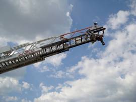 aerial ladder with monitor at tip