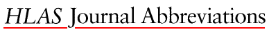 [HLAS Online Journal Abbreviations]