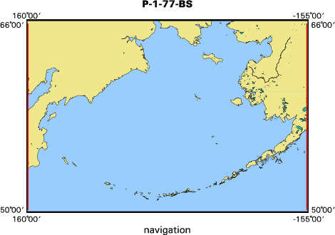 P-1-77-BS map of where navigation equipment operated