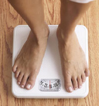 photo of feet on scale