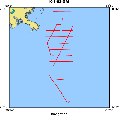 K-1-68-GM map of where navigation equipment operated