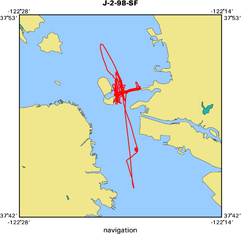 J-2-98-SF map of where navigation equipment operated