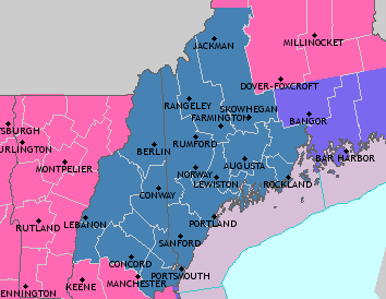 Map of weather warnings for New Hampshire