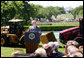 President George W. Bush delivers remarks on recognition of World Trade Week Friday, May 23, 2008, on the South Lawn of the White House. White House photo by Joyce N. Boghosian