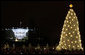 The National Christmas Tree shines brightly as it is lit Thursday, Dec. 4, 2008, during the 2008 Lighting of the National Christmas Tree Ceremony on the Ellipse in Washington, D.C. White House photo by Chris Greenberg